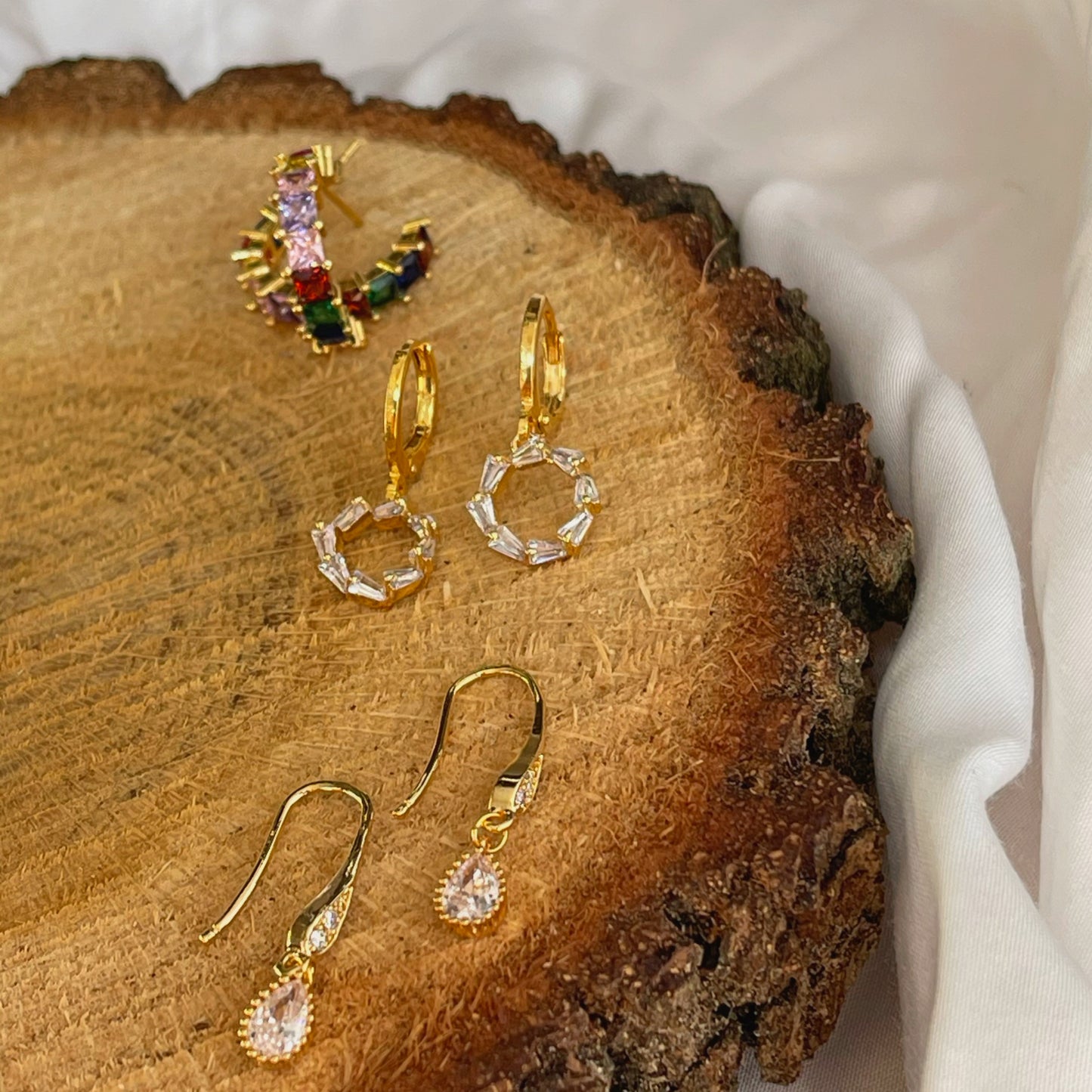 Aros con caída de brillantes