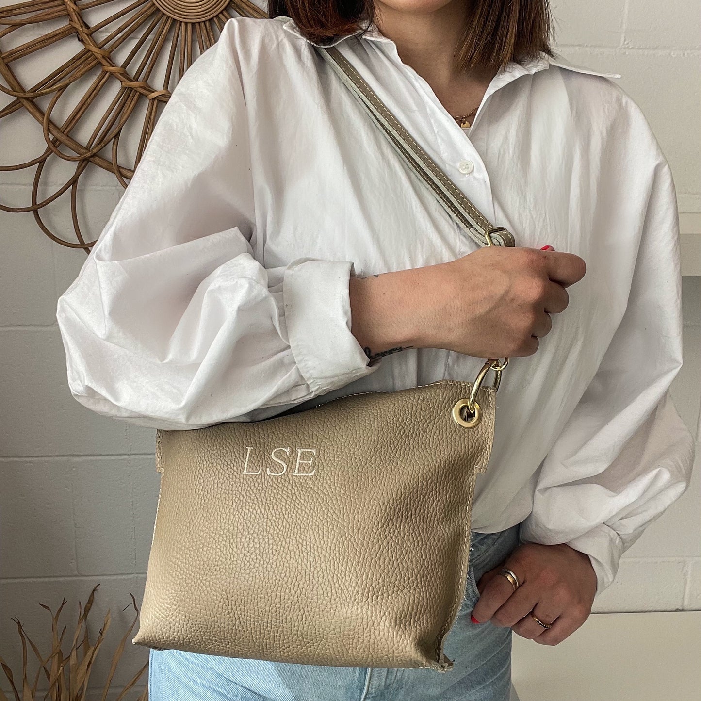 Bolso de herrajes personalizado - Color taupe