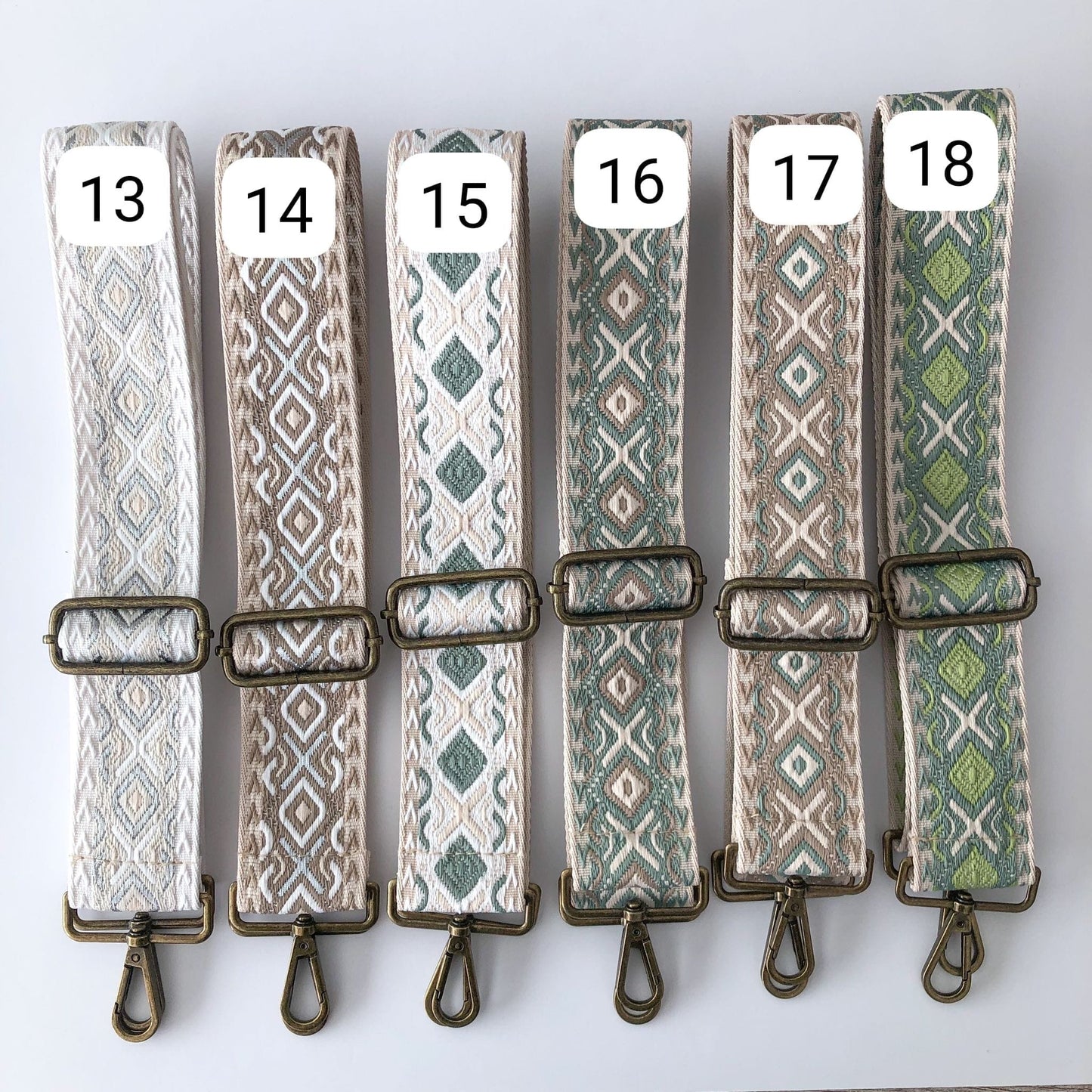 Bolso loneta con correa étnica - Color taupe