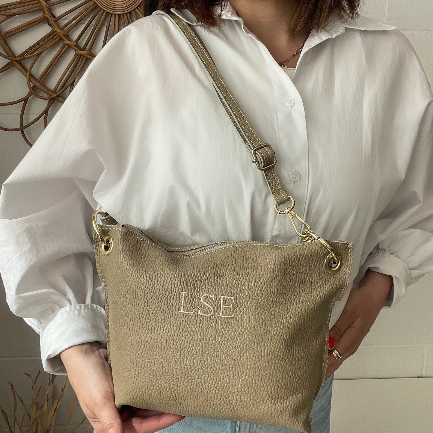 Bolso de herrajes personalizado - Color taupe