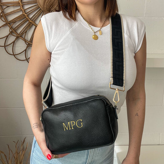 Bolso rectangular de piel personalizado - Color negro