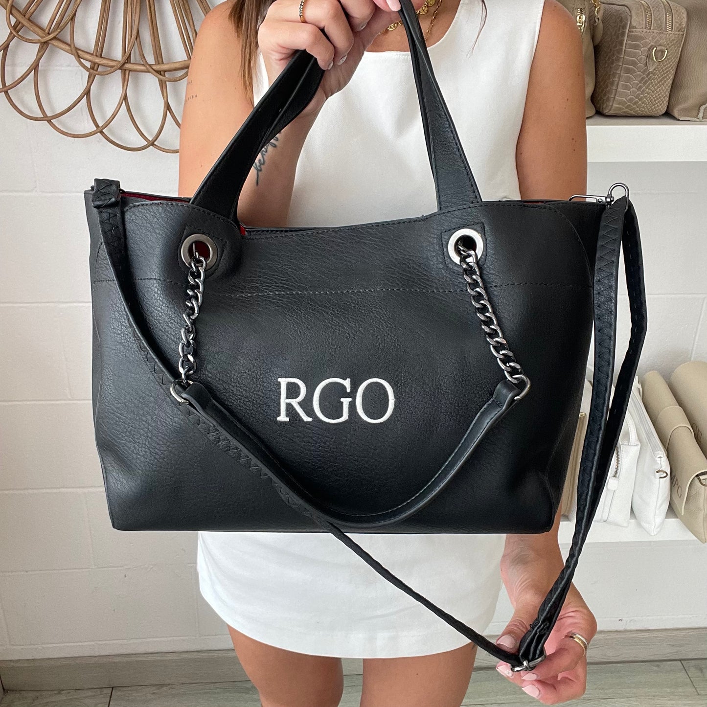 Handbag cadenas personalizado - Color negro