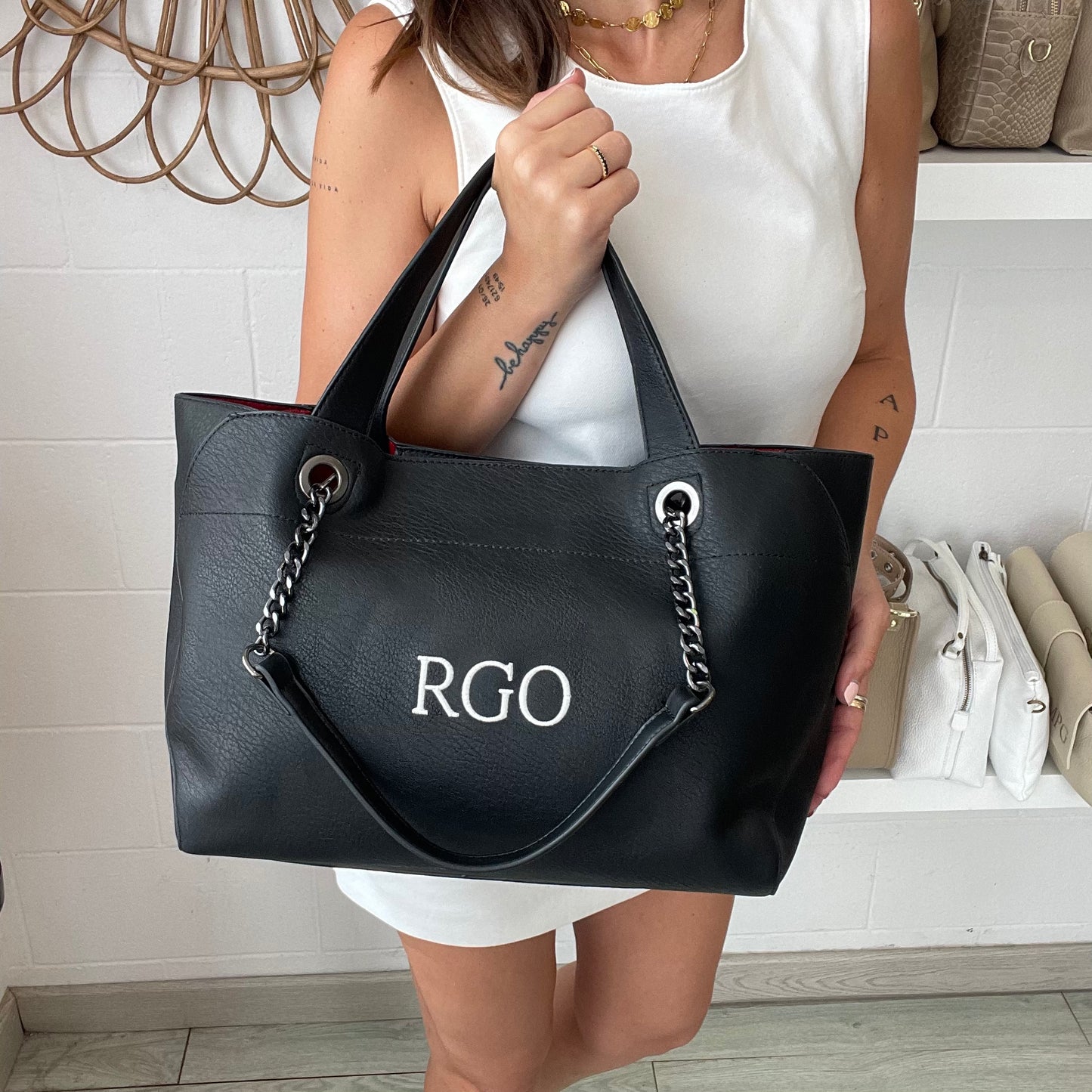 Handbag cadenas personalizado - Color negro