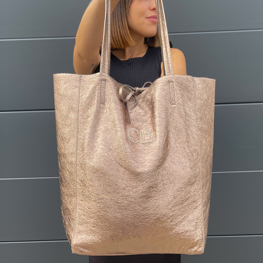 Bolso brillo lazo personalizado - Color cobre