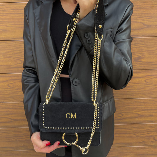 Bolso cadena piel de ante personalizado