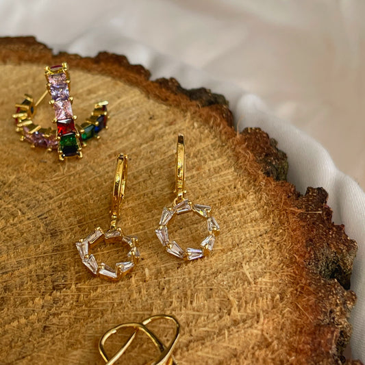 Aros con caída de brillantes