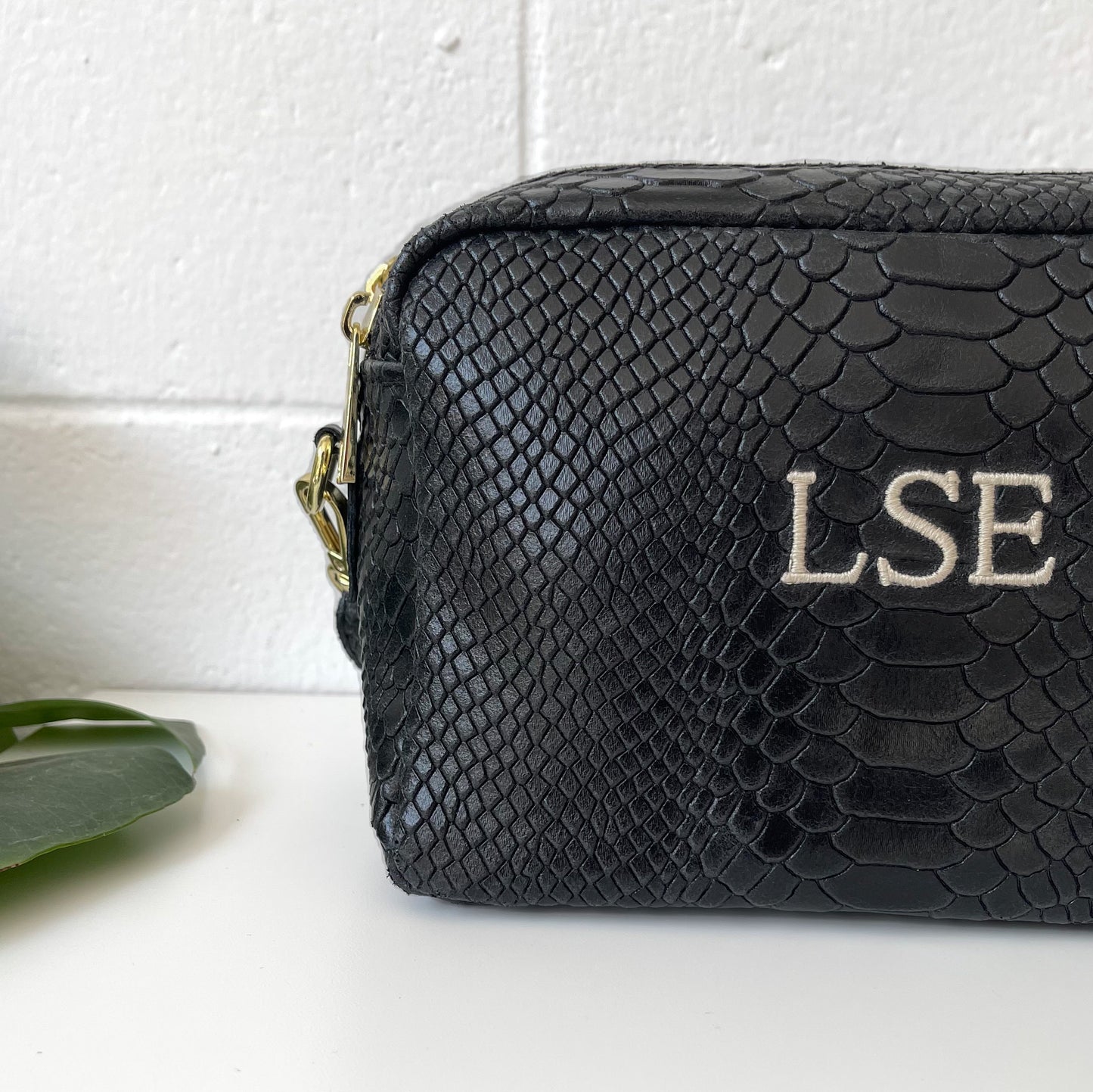 Bolso de piel estilo print personalizado- Color negro