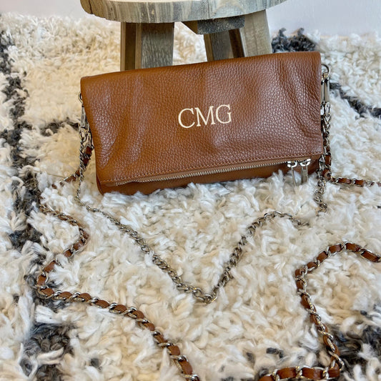Bolso doble piel cadena personalizado - color camel