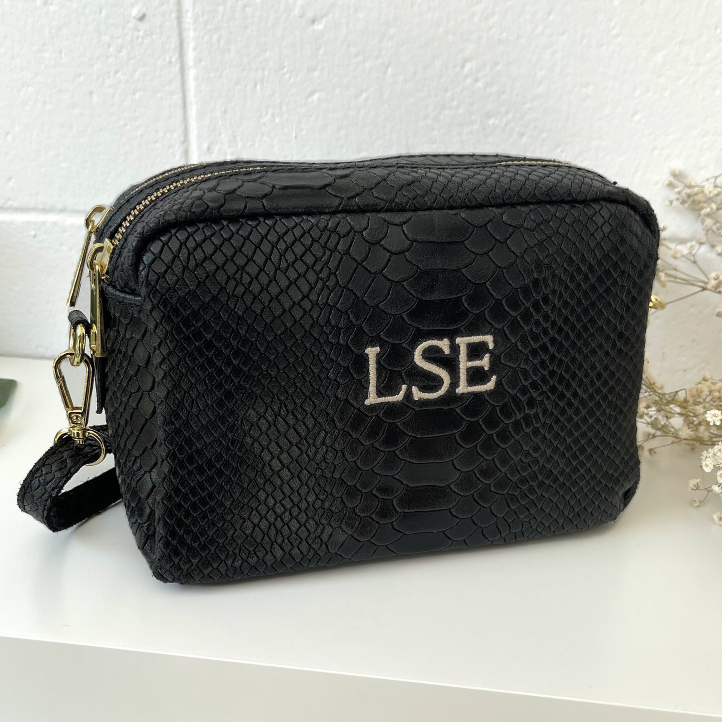 Bolso de piel estilo print personalizado- Color negro
