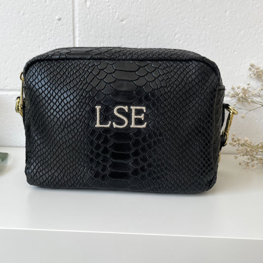 Bolso de piel estilo print personalizado- Color negro