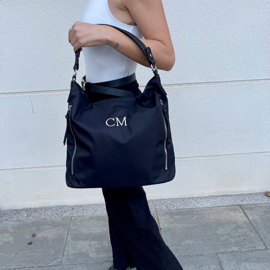 Bolso SACA nylon cremalleras personalizado - Color Negro