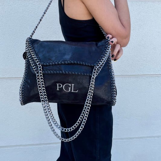 Bolso stella personalizado iniciales - negro