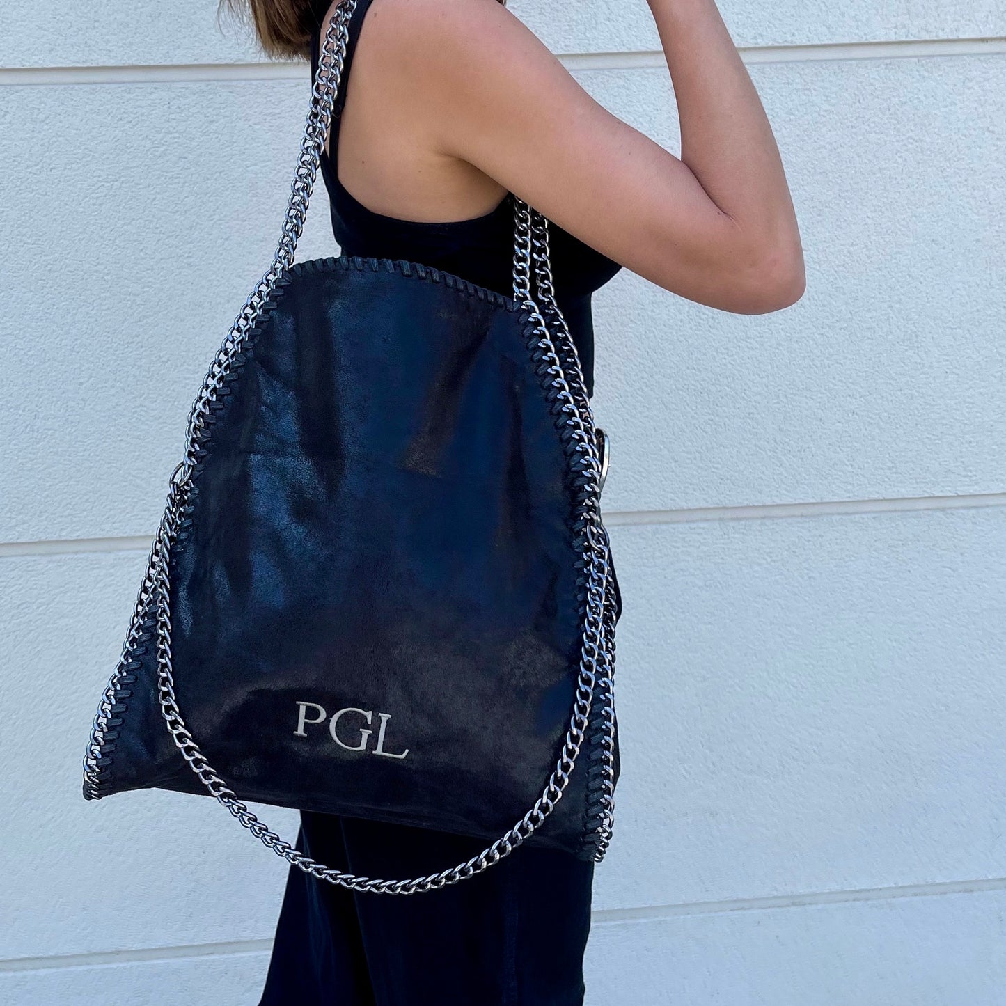 Bolso stella personalizado iniciales - negro