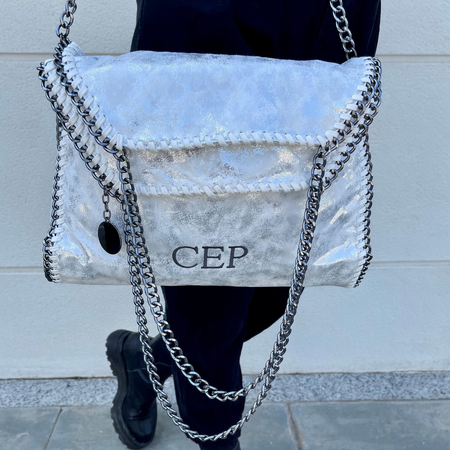 Bolso stella personalizado iniciales - plata