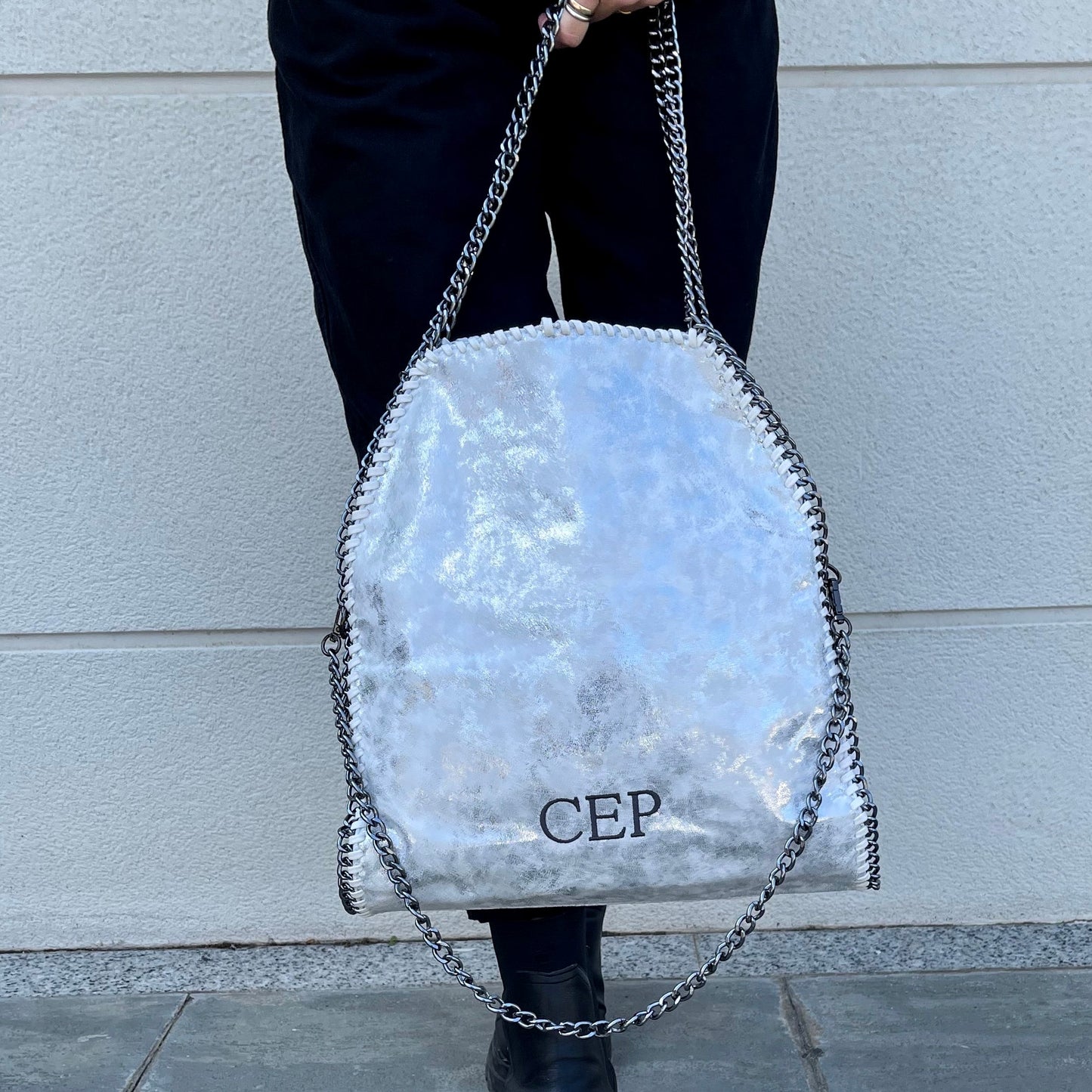 Bolso stella personalizado iniciales - plata