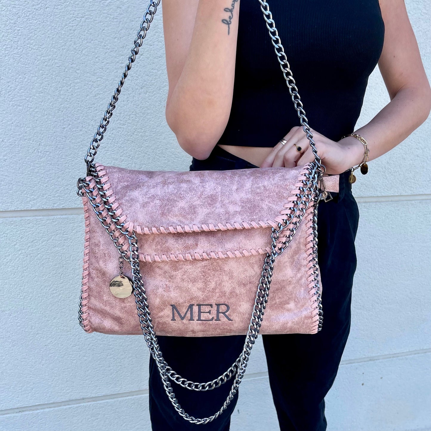 Bolso stella personalizado iniciales - rosa