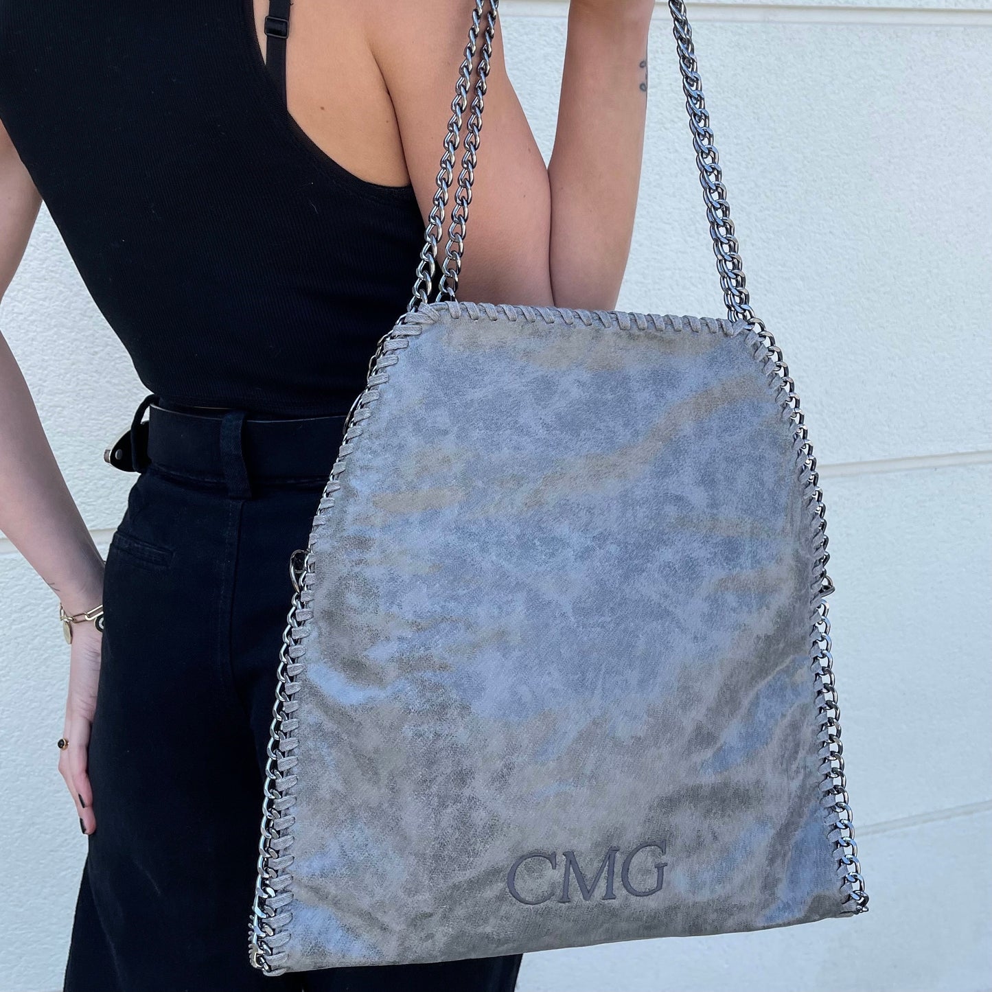 Bolso stella personalizado iniciales - gris